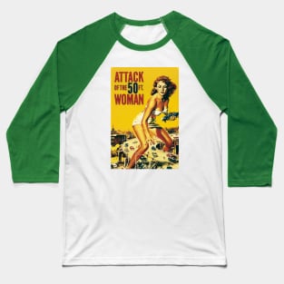 Vintage Movie - Attack Of The 50 Foot Woman poster Baseball T-Shirt